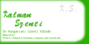 kalman szenti business card