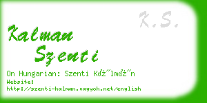 kalman szenti business card